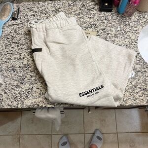 Fear of God ESSENTIALS Heather Light Grey Sweatpants